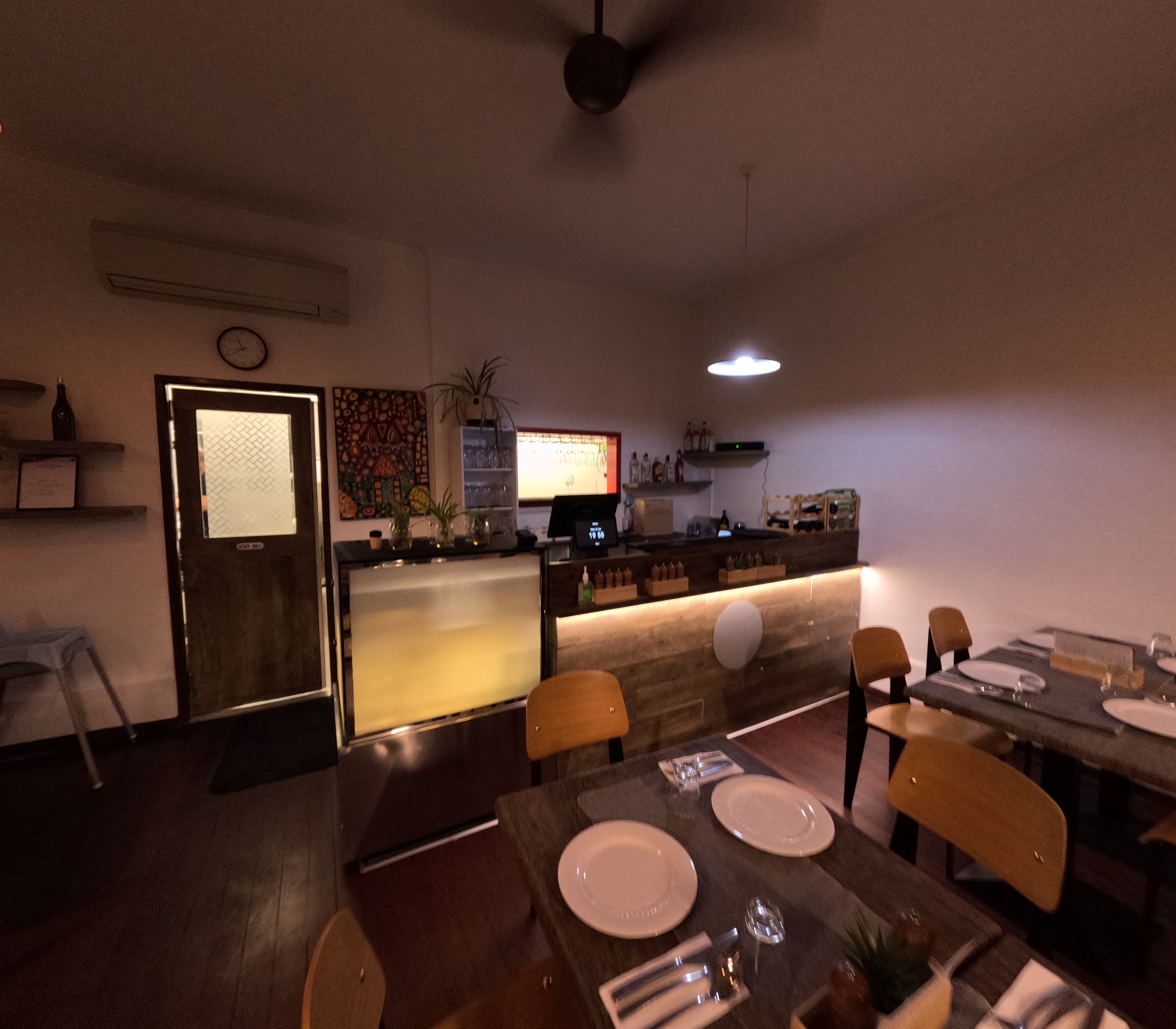 Bema Kitchen bar counter with warm lighting